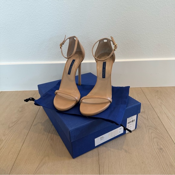 Stuart Weitzman Nudist Heels, Adobe Leather - Picture 7 of 16